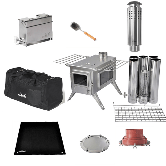 Live More Outside Hot Tent Wood Stove Bundle for Canvas Bell and Wall Tents