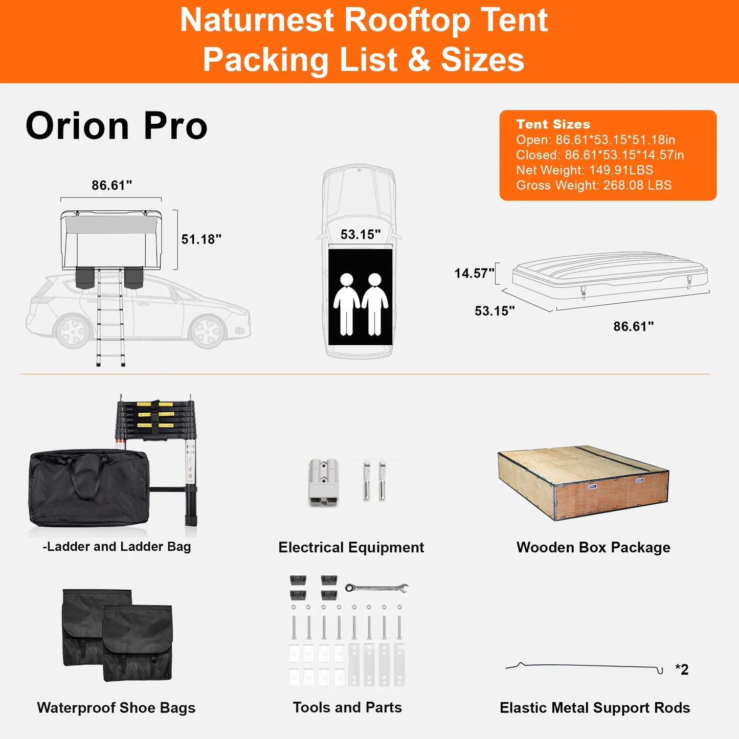 Naturnest Orion Pro | Hard Shell Rooftop Tent
