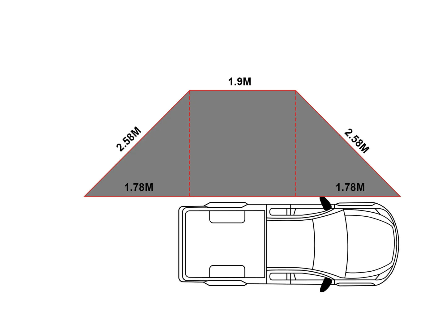 OPENROAD4WD 180 Free Standing Awning | Compact Shade