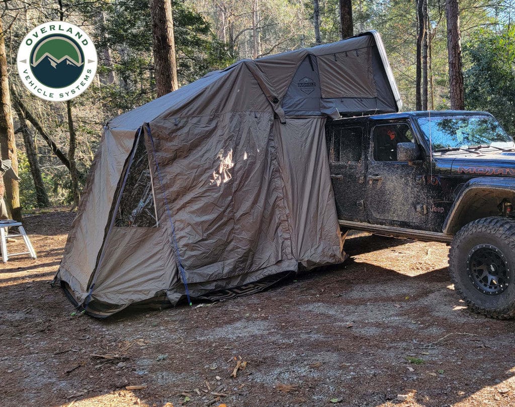 hard shell rooftop tent with annex Overland Vehicle Systems HD Bushveld II Annex Room