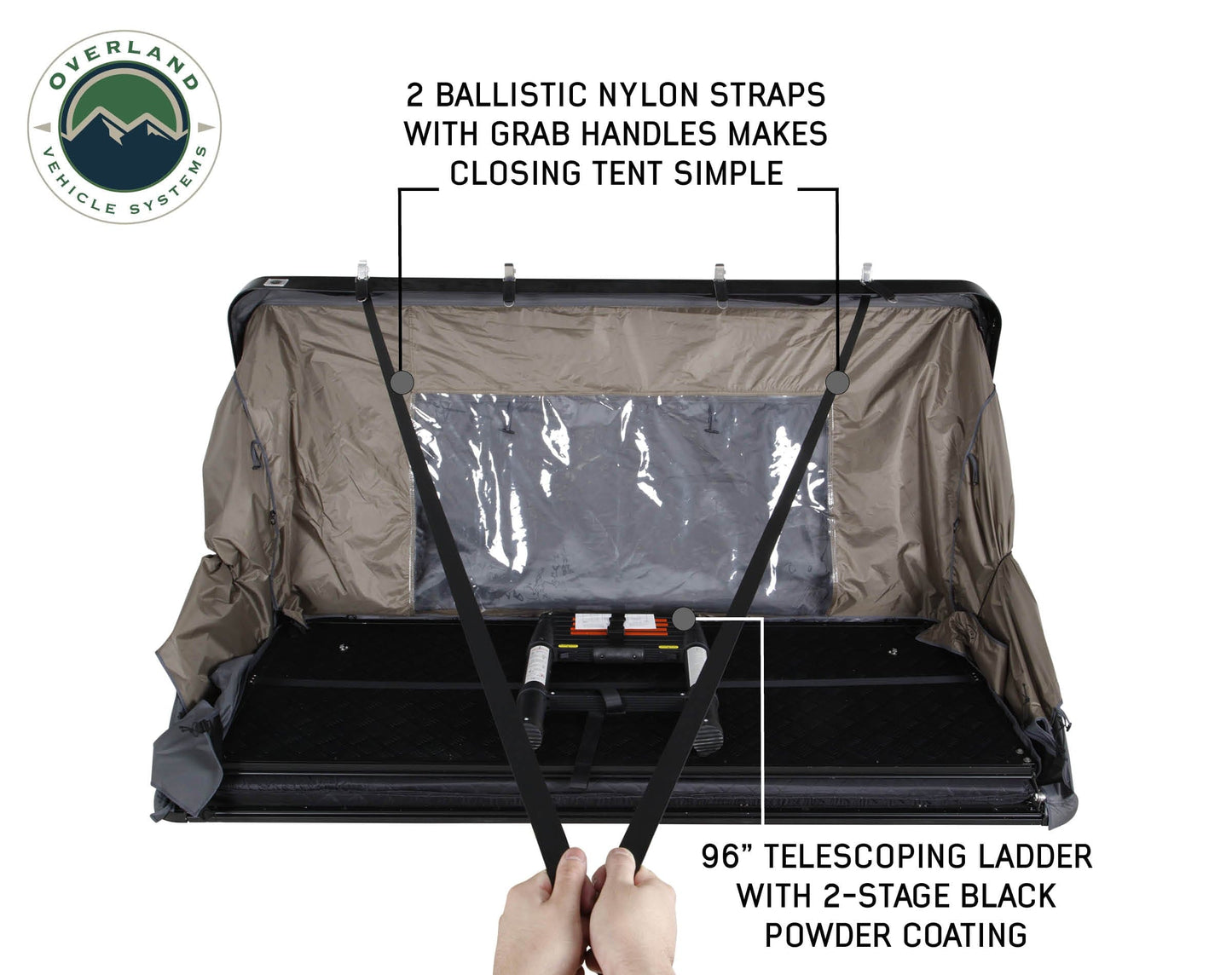 Overland Vehicle Systems Overland Vehicle Systems Bushveld Hard Shell 4 Person Roof Top Tent