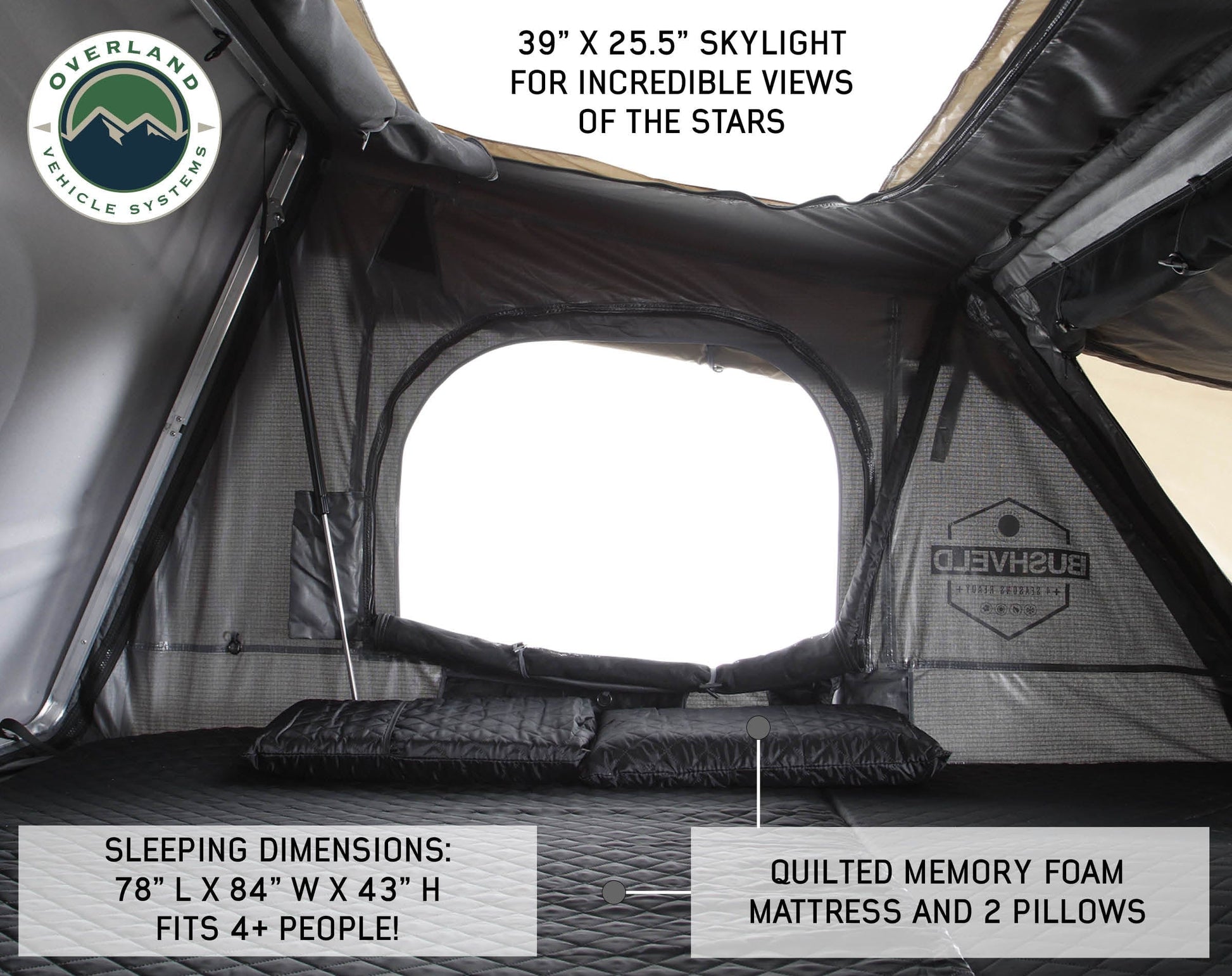 Overland Vehicle Systems Overland Vehicle Systems Bushveld Hard Shell 4 Person Roof Top Tent