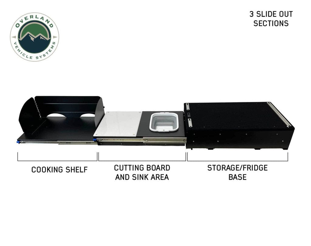Overland Vehicle Systems Overland Vehicle Systems Camp Cargo Box Kitchen With Slide Out Sink, Cooking Shelf and Work Station