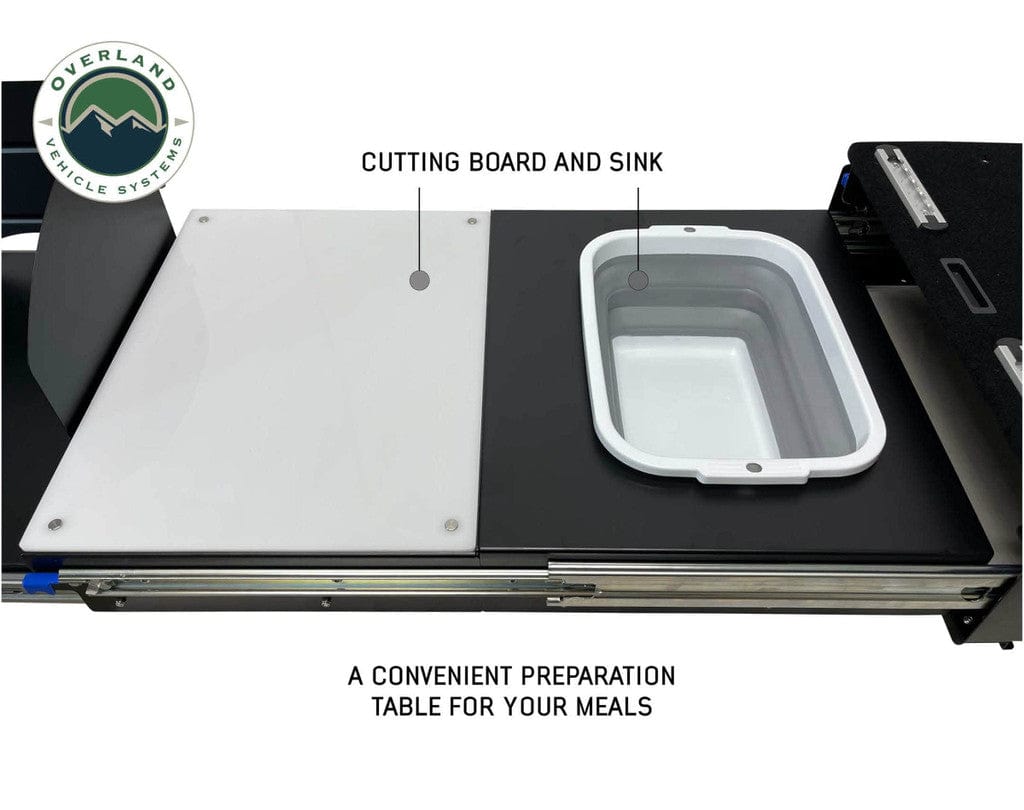 Overland Vehicle Systems Overland Vehicle Systems Camp Cargo Box Kitchen With Slide Out Sink, Cooking Shelf and Work Station