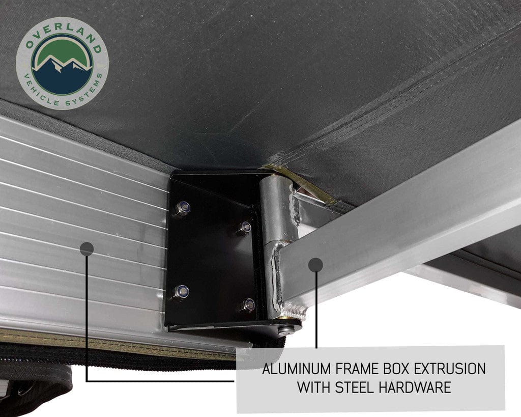 Overland Vehicle Systems Overland Vehicle Systems Nomadic Awning 180 Dark Gray Cover With Black Transit Cover