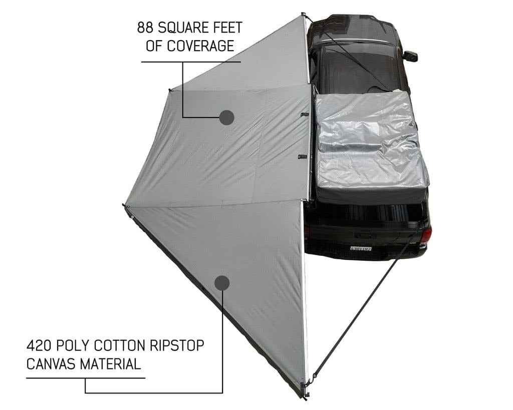 Overland Vehicle Systems Overland Vehicle Systems Nomadic Awning 180 Dark Gray Cover With Black Transit Cover