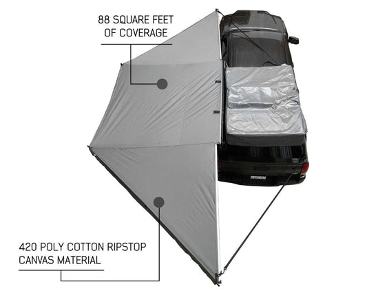 Overland Vehicle Systems Overland Vehicle Systems Nomadic Awning 180 Dark Gray Cover With Black Transit Cover