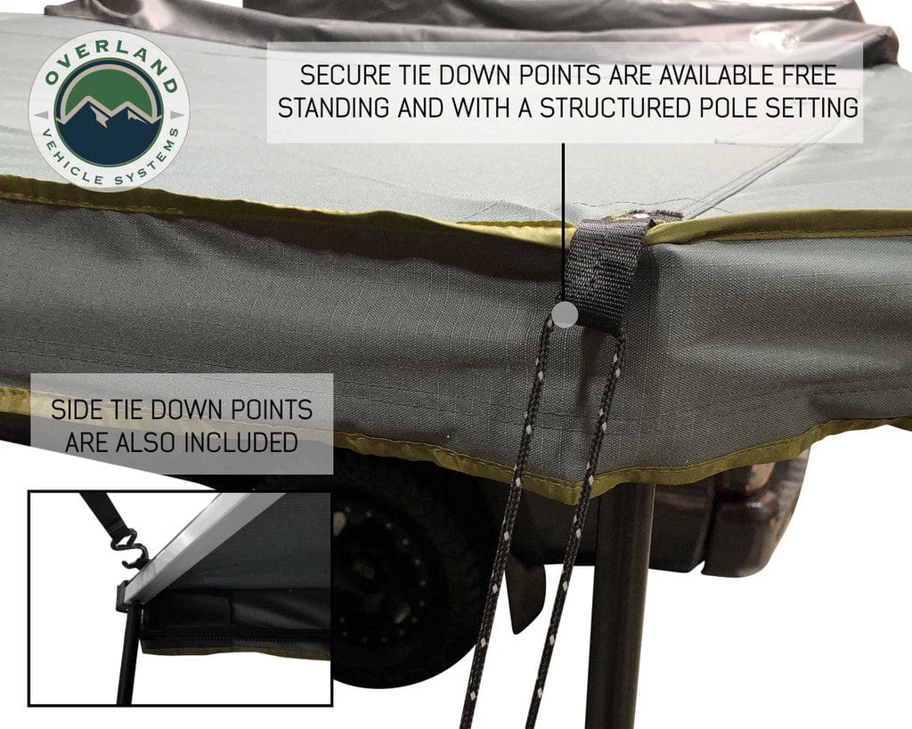 Overland Vehicle Systems Overland Vehicle Systems Nomadic Awning 180 Dark Gray Cover With Black Transit Cover