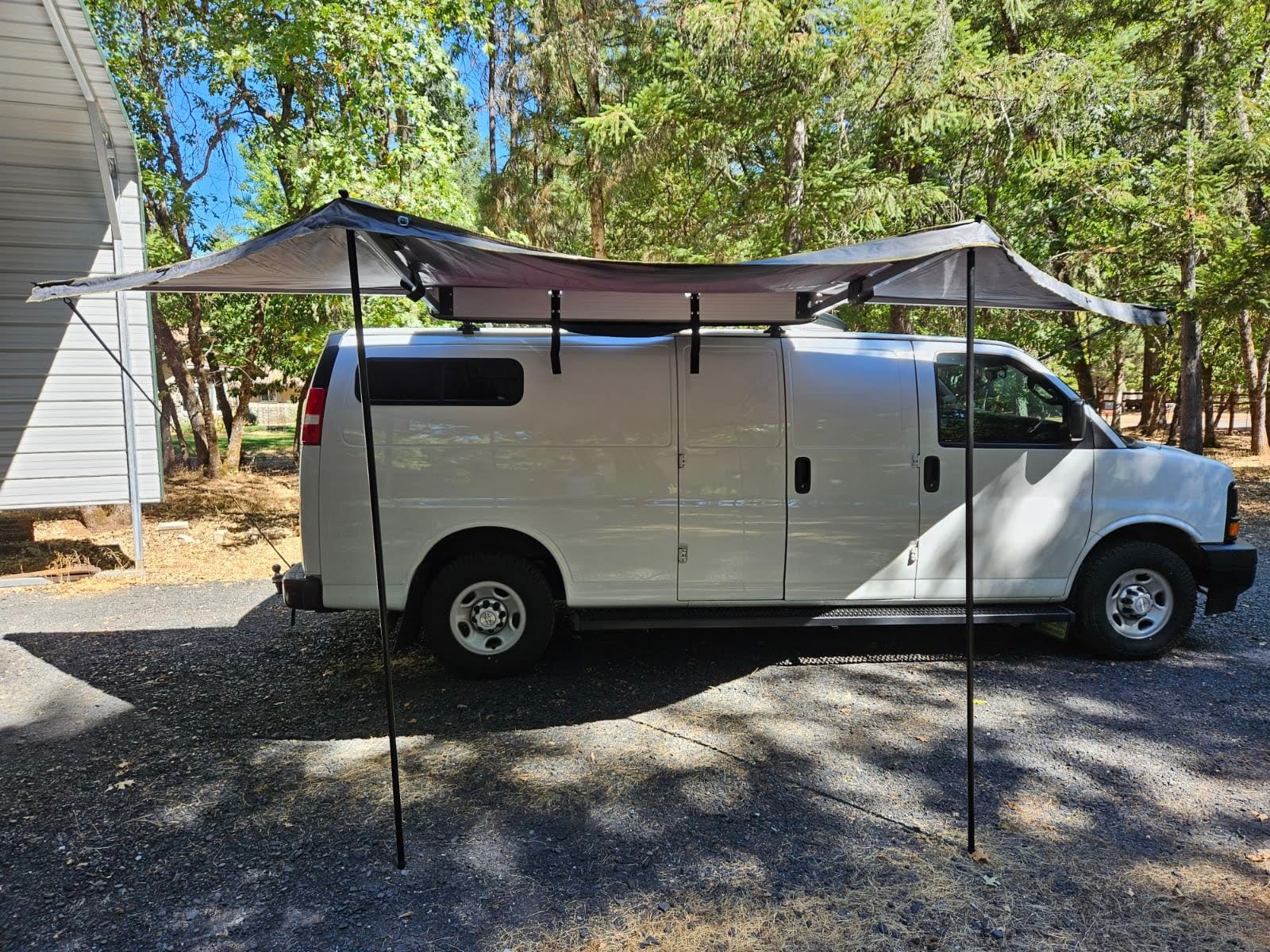 Overland Vehicle Systems Overland Vehicle Systems Nomadic Awning 180 Dark Gray Cover With Black Transit Cover