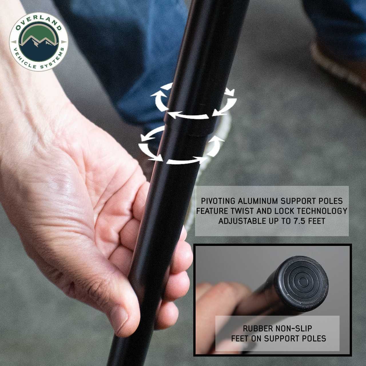 Overland Vehicle Systems Overland Vehicle Systems Nomadic Awning 180 Dark Gray Cover With Black Transit Cover