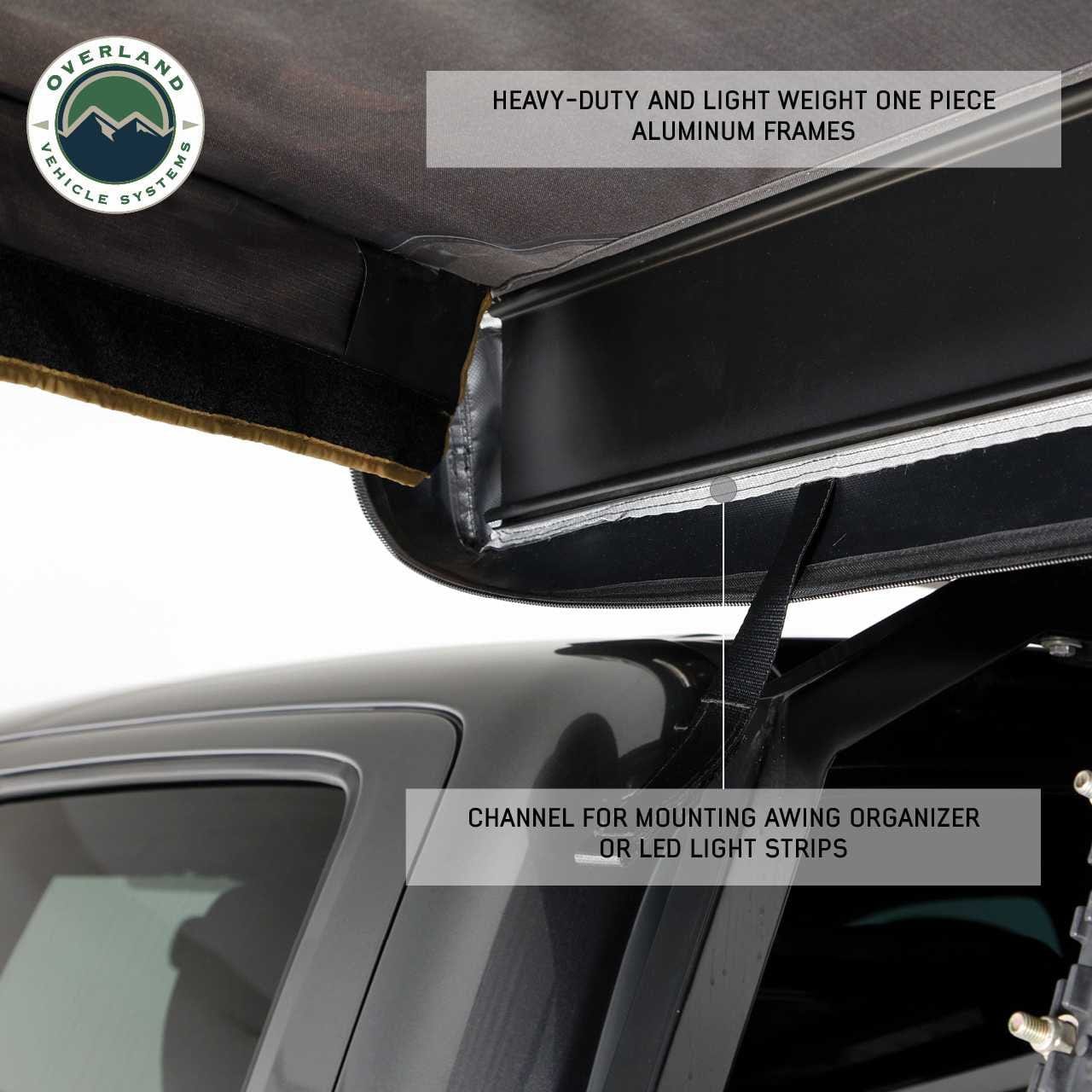Overland Vehicle Systems Overland Vehicle Systems Nomadic Awning 180 Dark Gray Cover With Black Transit Cover
