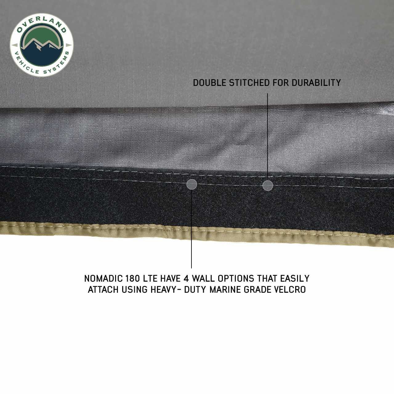 Overland Vehicle Systems Overland Vehicle Systems Nomadic Awning 180 Dark Gray Cover With Black Transit Cover