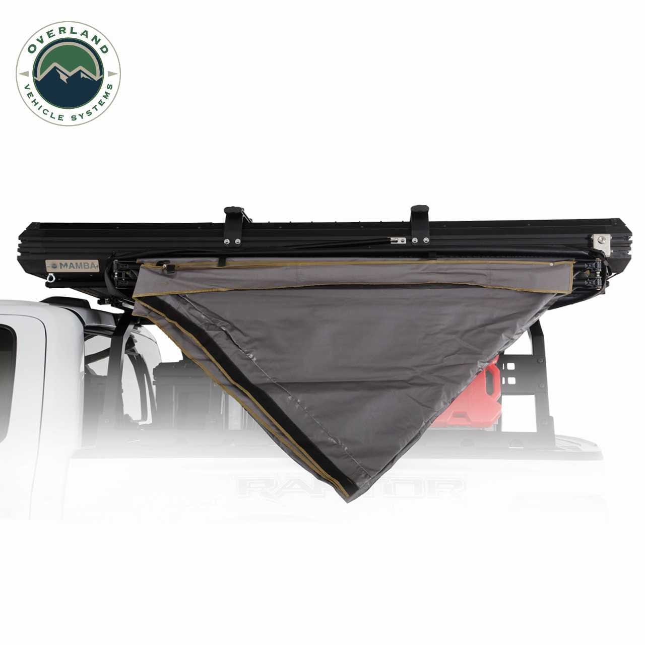 Overland Vehicle Systems Overland Vehicle Systems Nomadic Awning 180 Dark Gray Cover With Black Transit Cover