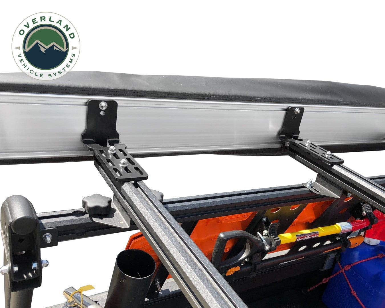 Overland Vehicle Systems Overland Vehicle Systems Nomadic Awning 270 Dark Gray Cover With Black Transit Cover & Brackets for Drivers Side
