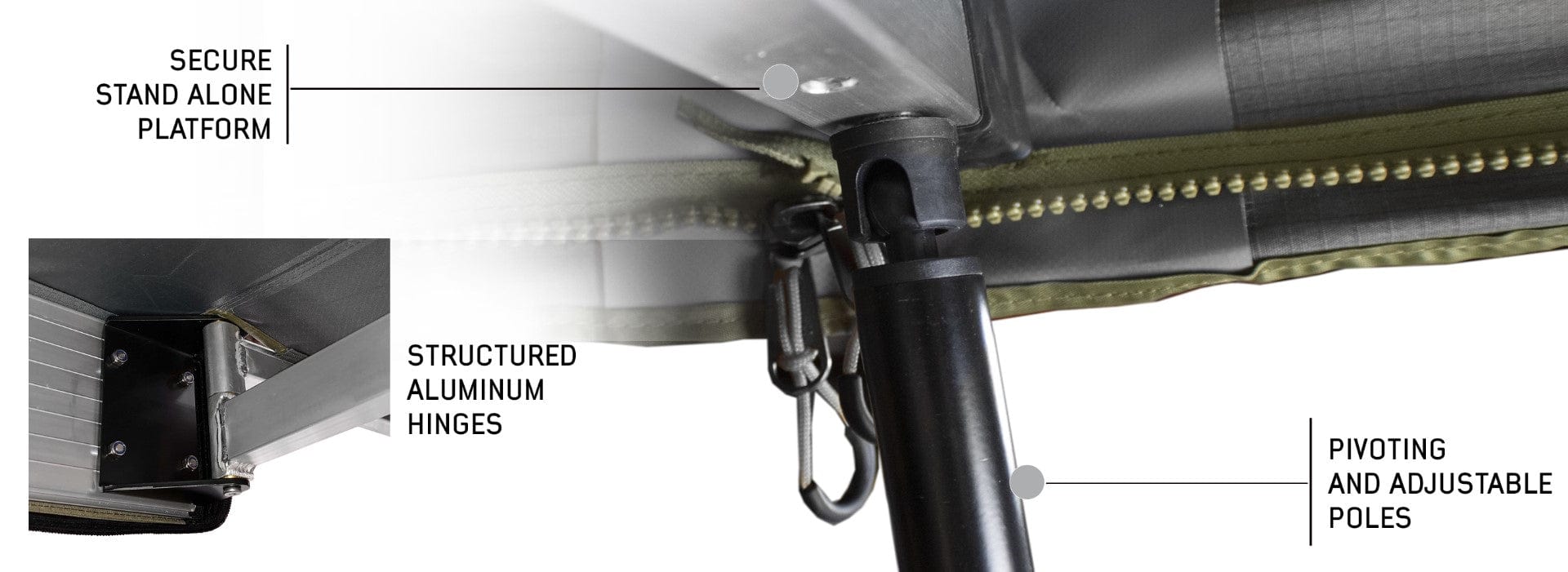 Overland Vehicle Systems Overland Vehicle Systems Nomadic Awning 270 Dark Gray Cover With Black Transit Cover & Brackets for Drivers Side