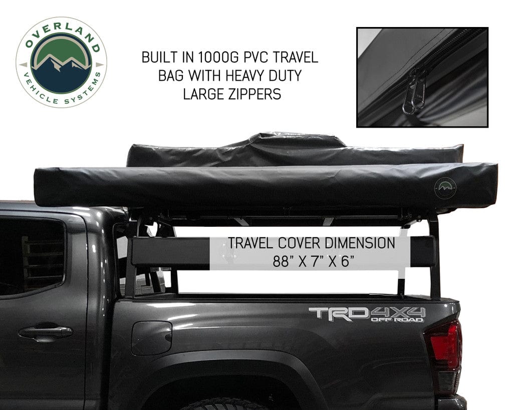 Overland Vehicle Systems Overland Vehicle Systems Nomadic Awning 270 Dark Gray Cover With Black Transit Cover & Brackets for Drivers Side