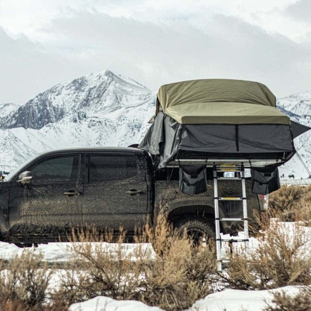 roof top tent winter camping Overland Vehicle Systems Nomadic Extended Rooftop Tent – Live More Outside