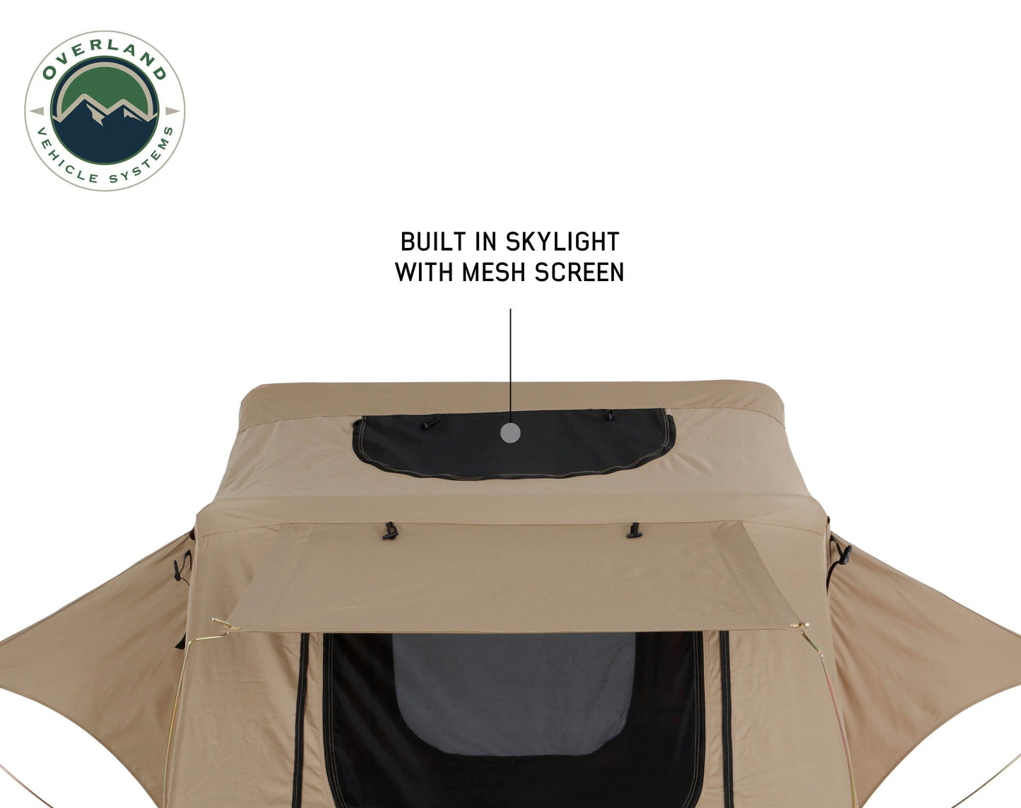 Overland Vehicle Systems Overland Vehicle Systems TMBK 3 Person Roof Top Tent with Green Rain Fly