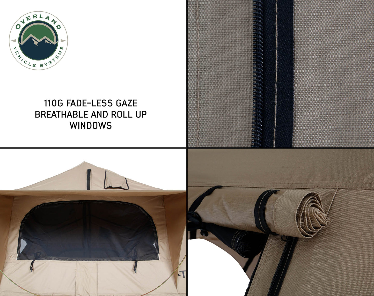 Overland Vehicle Systems Overland Vehicle Systems TMBK 3 Person Roof Top Tent with Green Rain Fly