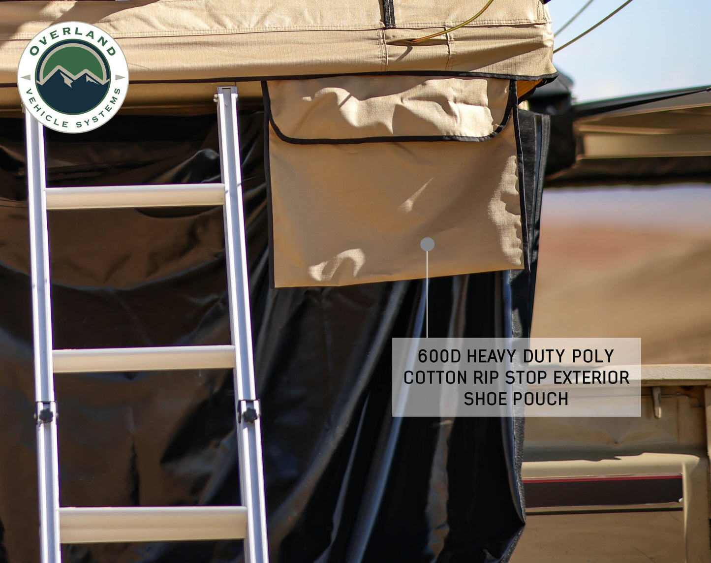 Overland Vehicle Systems Overland Vehicle Systems TMBK 3 Person Roof Top Tent with Green Rain Fly