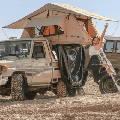 Overland Vehicle Systems Overland Vehicle Systems TMBK 3 Person Roof Top Tent with Green Rain Fly