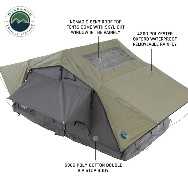 Overland Vehicle Systems (OVS) Soft Shell Roof Top Tent Overland Vehicle Systems Nomadic Standard Roof Top Tent