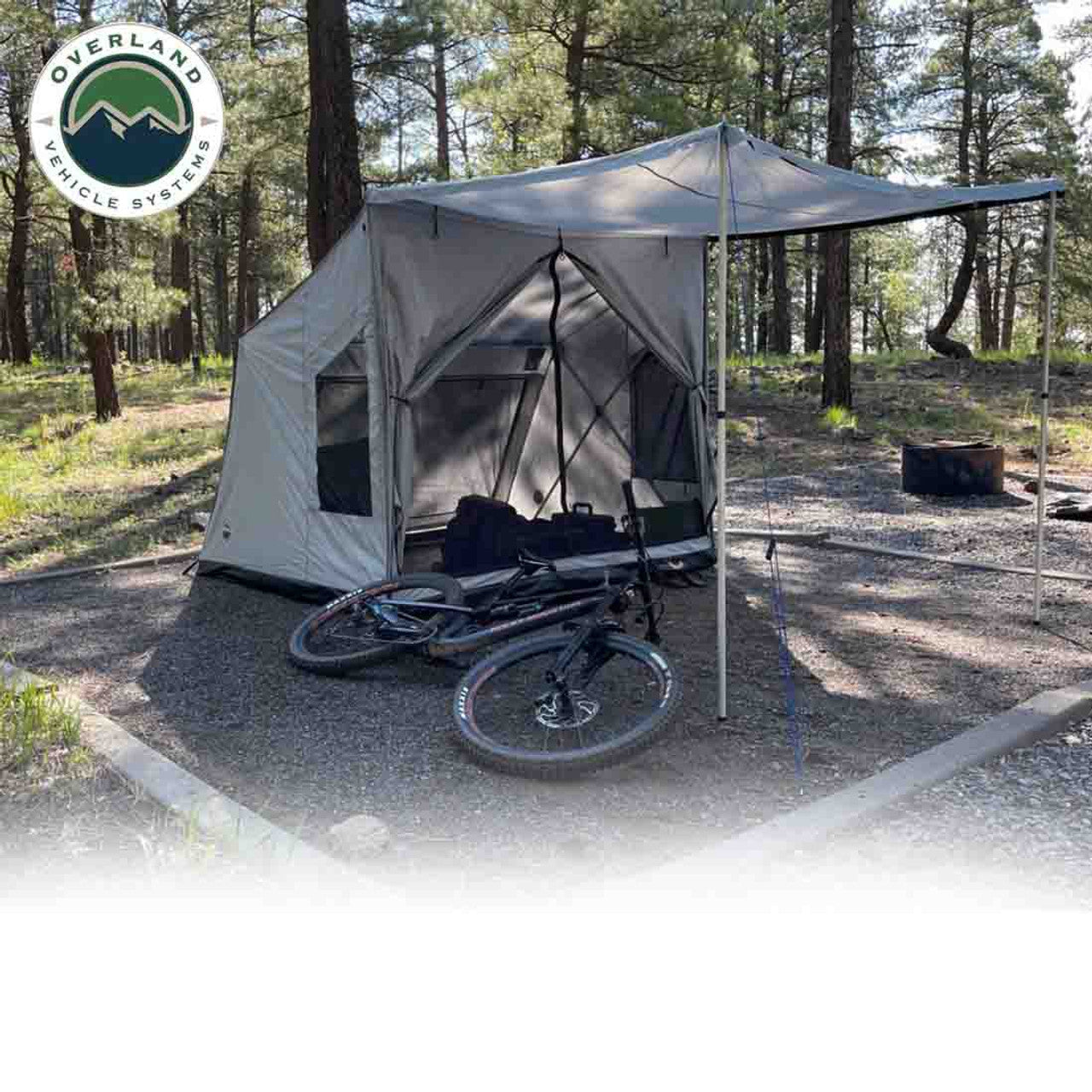 Overland Vehicle Systems Portable Safari Tent - Quick Deploying Gray Ground Tent