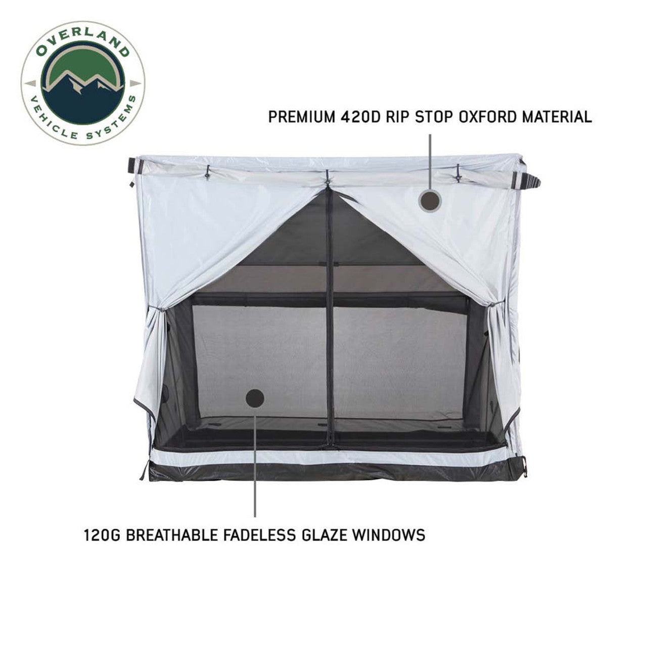 Overland Vehicle Systems Portable Safari Tent - Quick Deploying Gray Ground Tent
