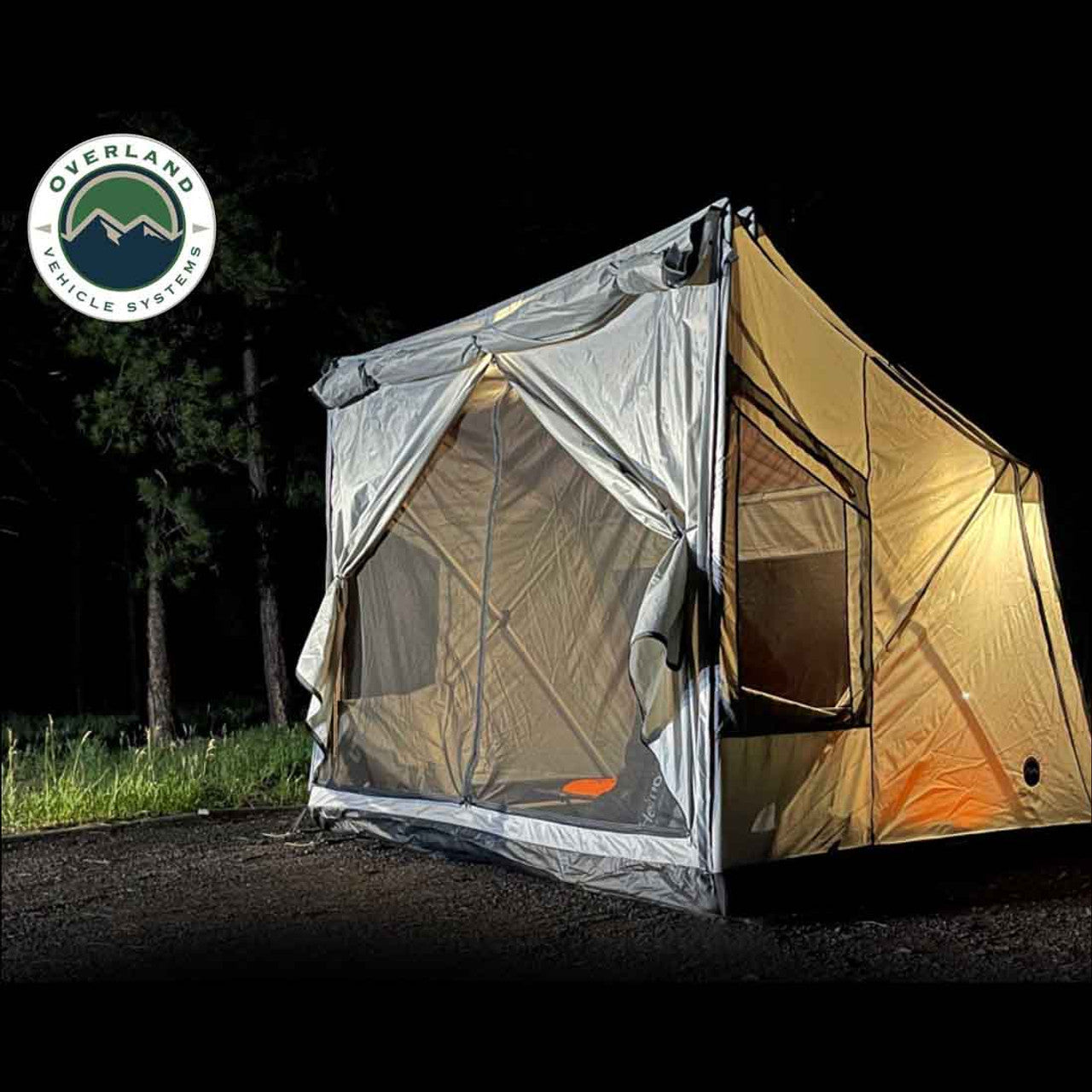 Overland Vehicle Systems Portable Safari Tent - Quick Deploying Gray Ground Tent