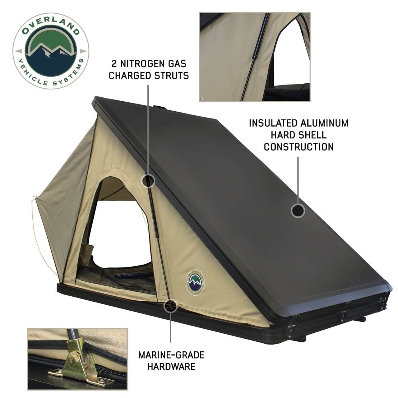 Overland Vehicle Systems TMON LD | Hard Shell Rooftop Tent