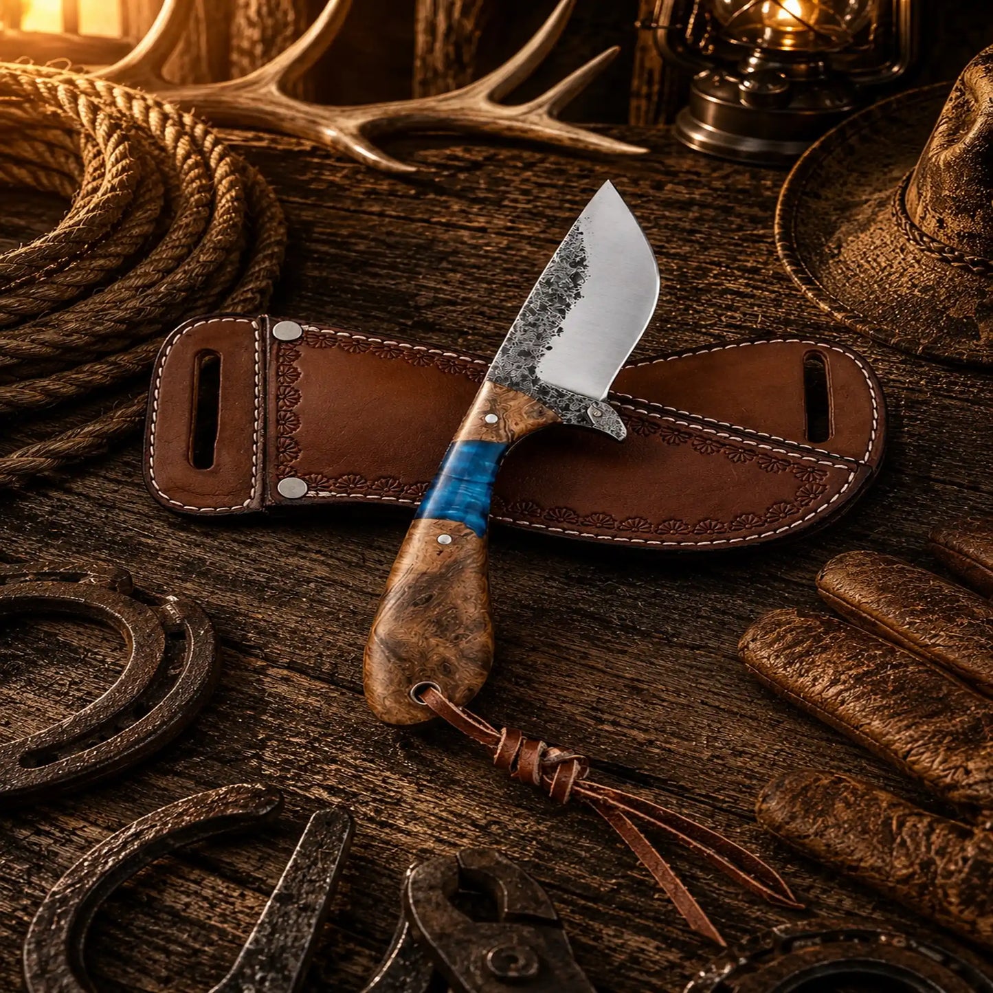 Personalized Skinner Knife – 1095 High Carbon Steel Cowboy Knife