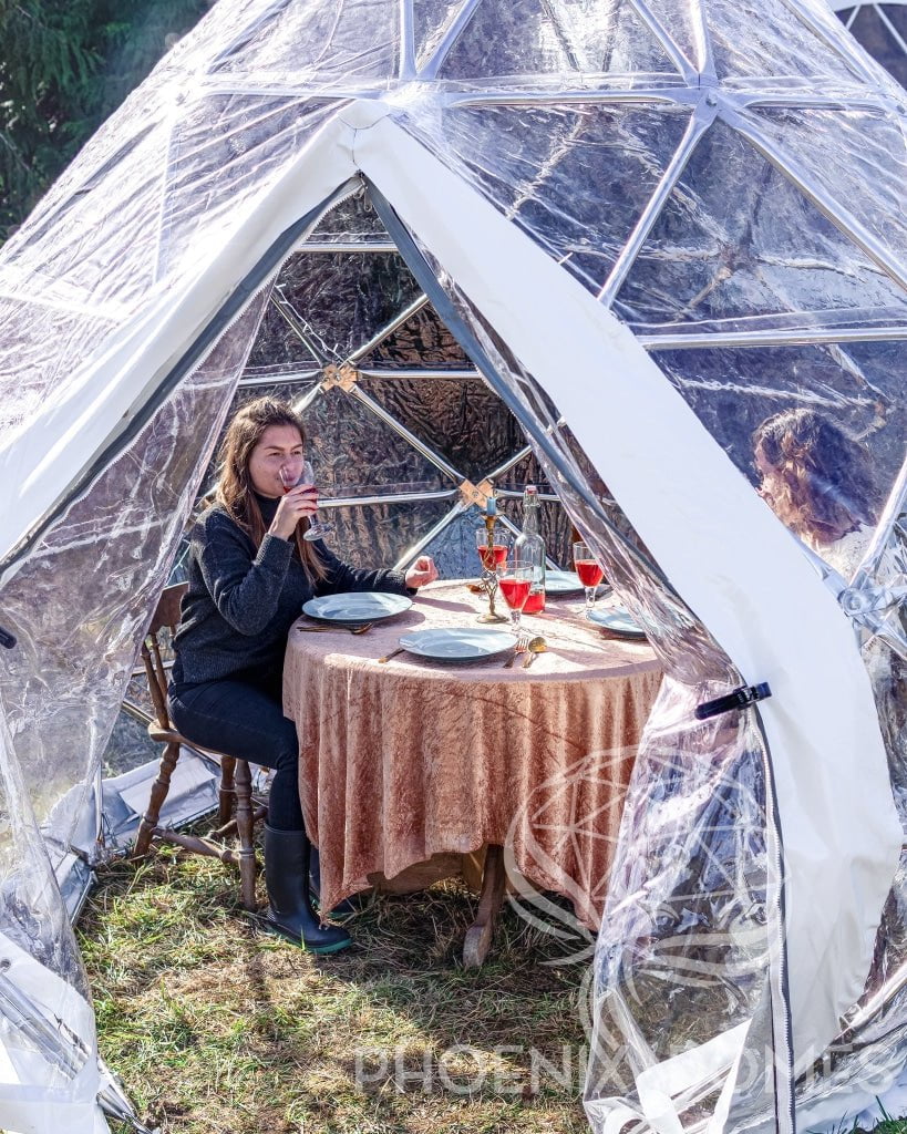 Phoenix Domes Zome Patio Zome | Clear Geodesic Dome | Phoenix Domes