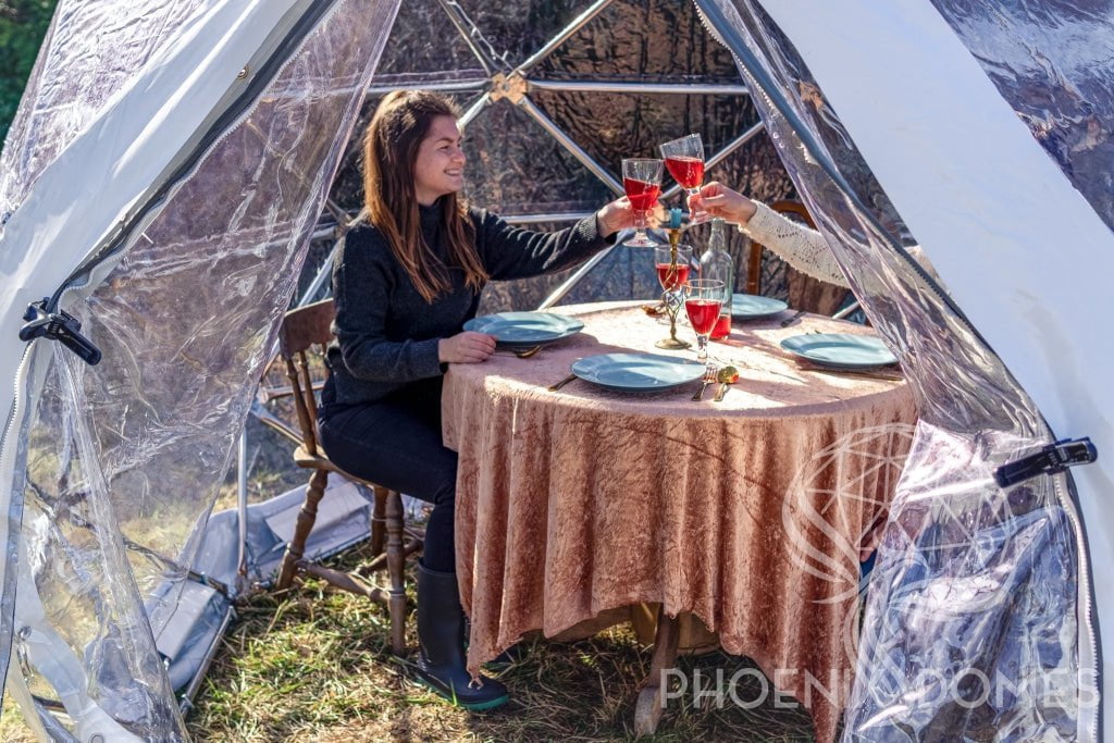 Phoenix Domes Zome Patio Zome | Clear Geodesic Dome | Phoenix Domes