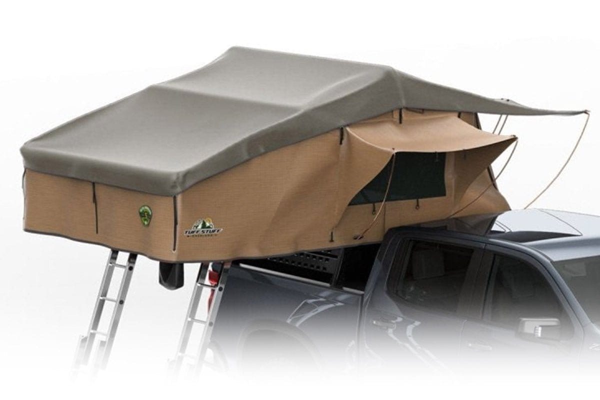large roof top tent Tuff Stuff TS-RTT-ANX-ELT Elite Overland Roof Top Tent & Annex Room, 5 Person