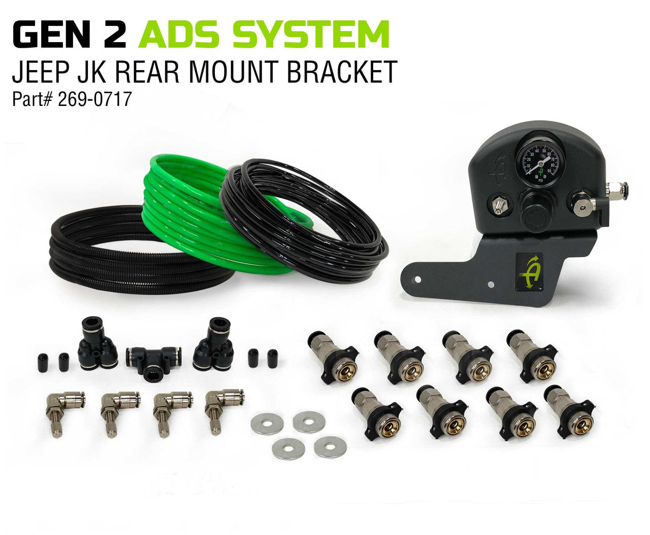 Up Down Air-4 Tire Inflation System | Jeep Wrangler JK/JKU | Up Down Air-Gen2 Air Delivery System for Jeep Wrangler JK & JKU | 4 Tire Inflation-269-0717