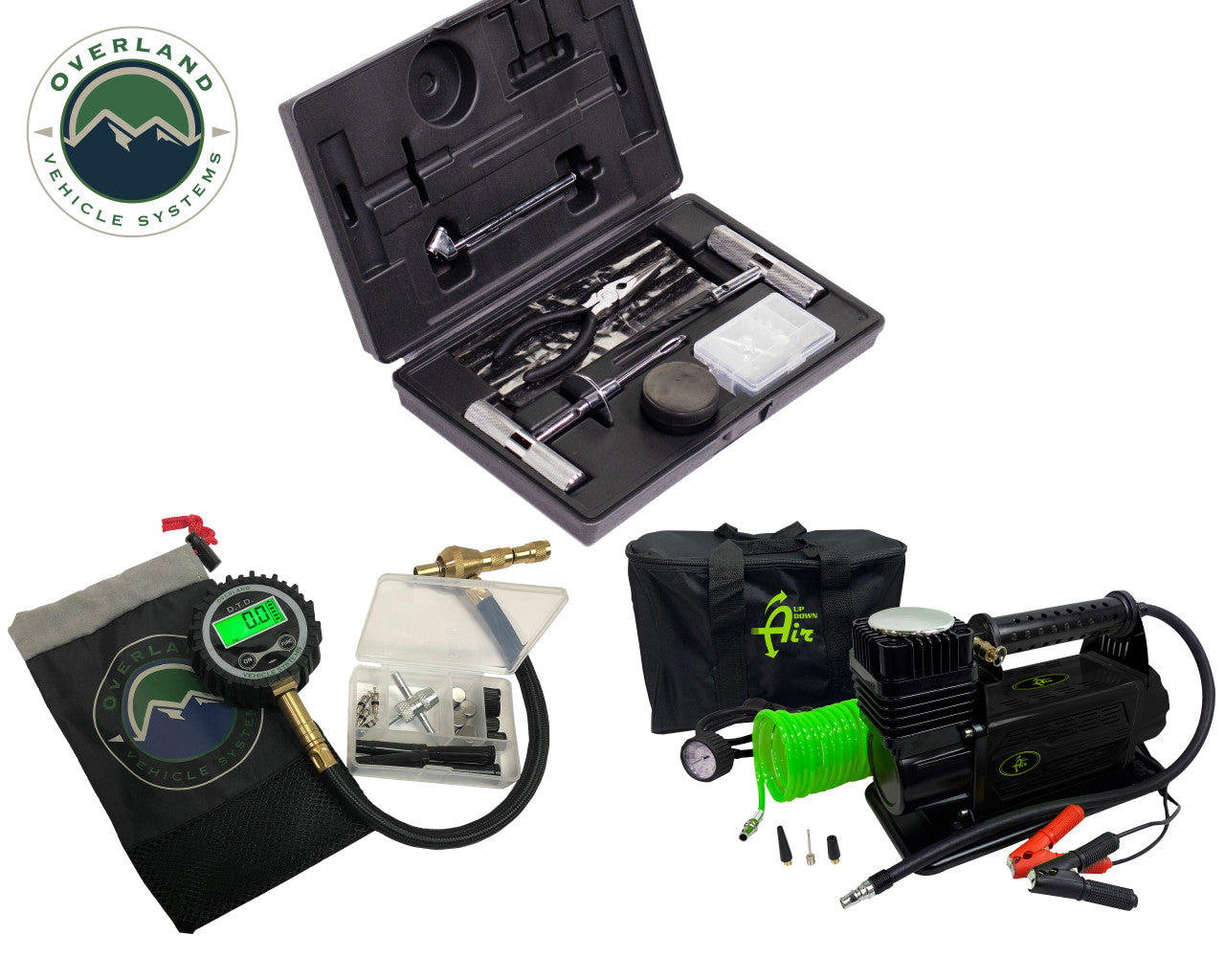 Up Down Air-5.6 CFM Air Compressor System w/Digital Tire Deflator | Tire Repair Kit | Up Down Air-High-Performance Air Compressor | Portable Tire Inflator-55-1003