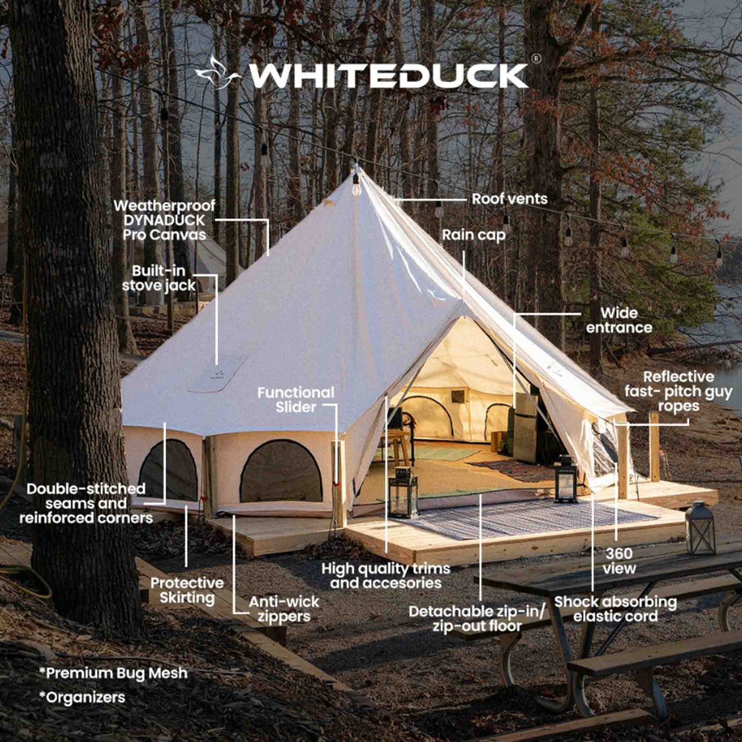 White Duck Outdoors Canvas Tent White Duck Outdoors Avalon Optimus 23' Canvas Bell Tent