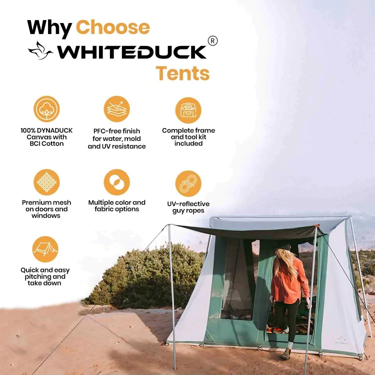USED - 7'x9' Prota Canvas Cabin Tent, Deluxe