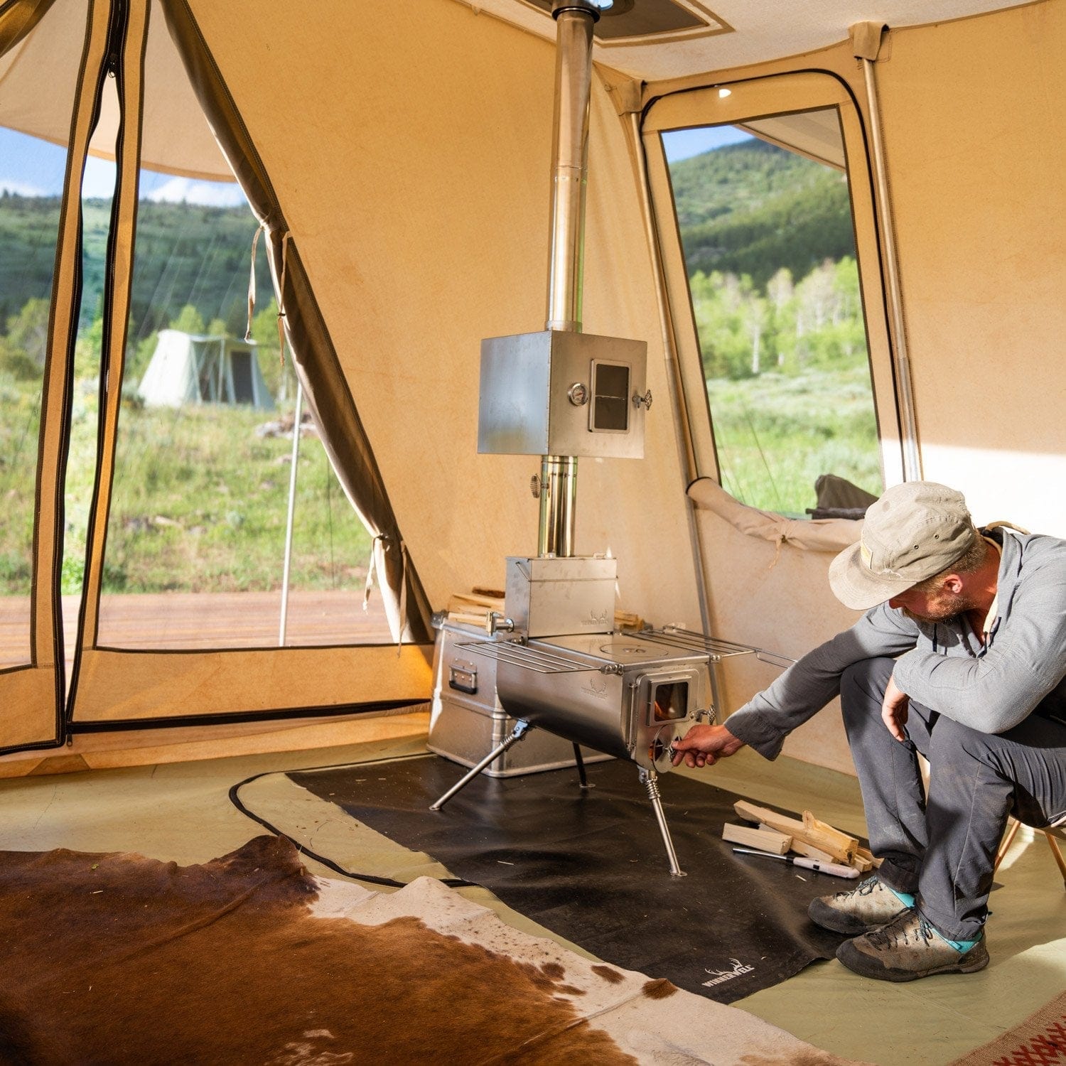 Winnerwell Camp Kitchen Woodlander Bundle | Hot Tent Kit for Wall and Bell Tents | Winnerwell