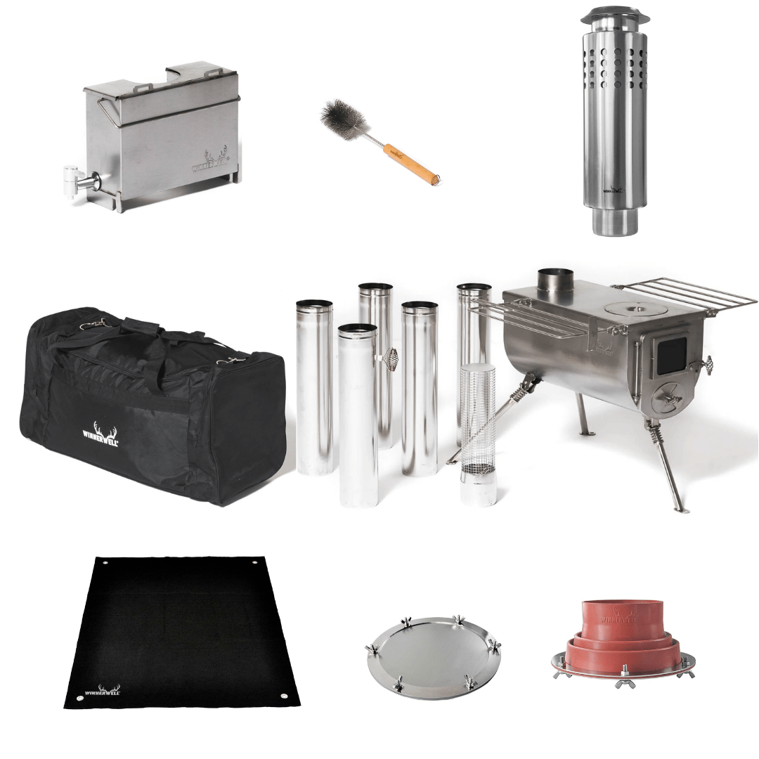Winnerwell Camp Kitchen Woodlander Standard Woodlander Bundle | Hot Tent Kit for Wall and Bell Tents | Winnerwell