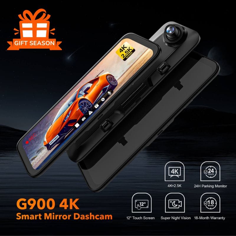 WOLFBOX camera the Basic: G900+Single Fuse Hardwire Kit G900 4K+2.5K | Dash Cam Smart Mirror | WOLFBOX