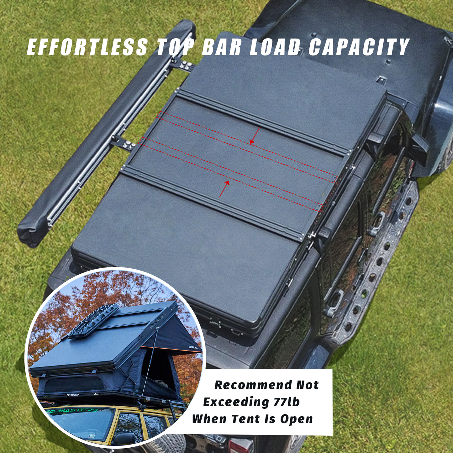 OPENROAD Hard Shell Roof Top Tent - PeakRoof Series openroad4wd.com