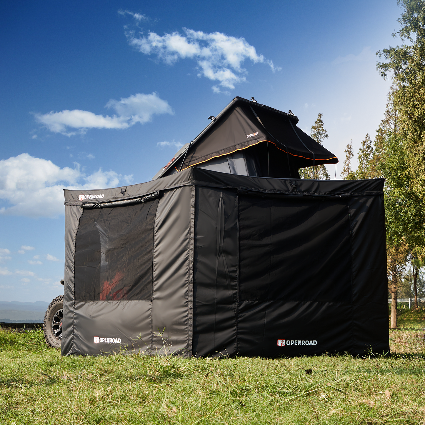 OPENROAD 270 DEGREE FREESTANDING BATWING AWNING awnings openroad4wd.com awning with side walls preorder