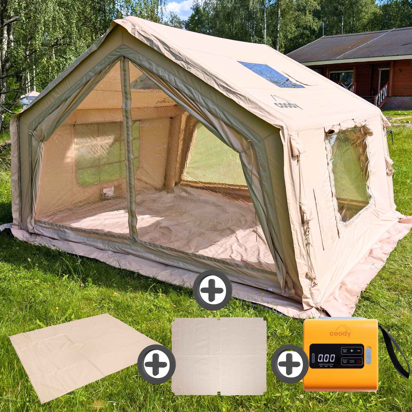 Coody 10.0 Beige+Ground Sheet PVC+Carpet+Electric Pump