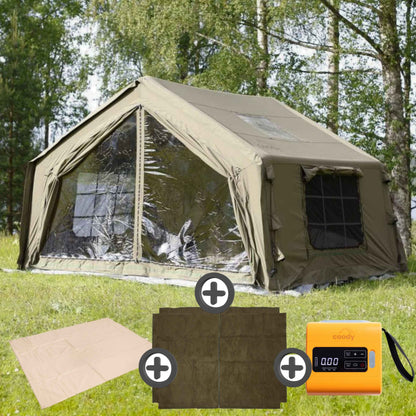 Coody 10.0 Forest Green+Ground Sheet PVC+Carpet+Electric Pump