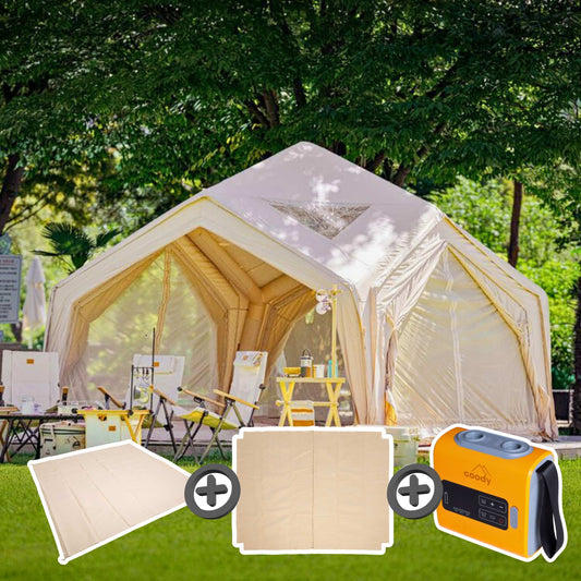 Coody Hub Beige (2-6 person) + Ground Sheet PVC + Carpet Coody Hub + Electric Pump