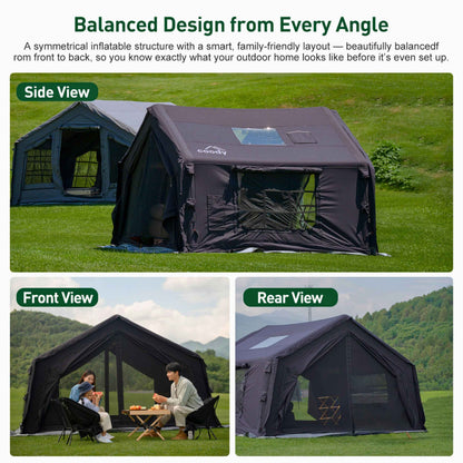 Coody 10 Black Inflatable Tent House for Camping (2-4 person)