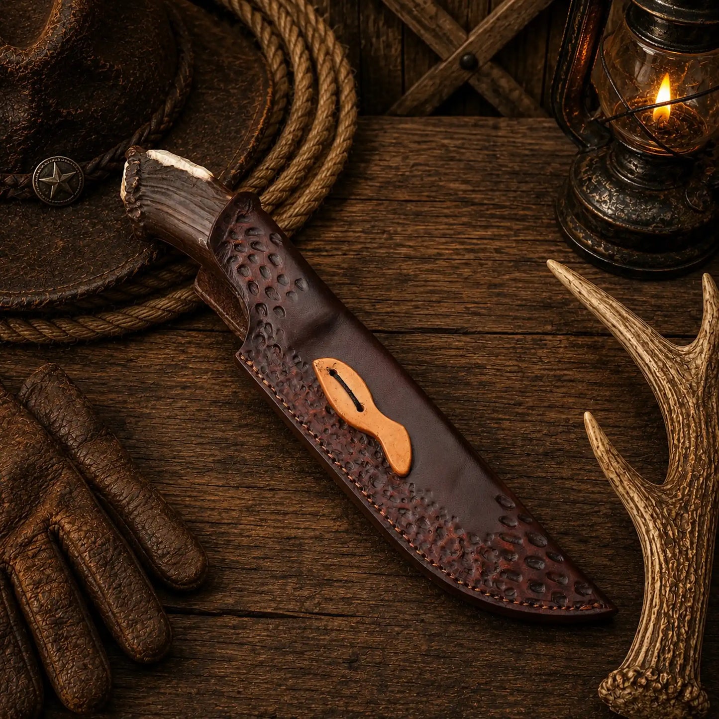 Stoneforge Viking Bowie Knife – 1095 Carbon Steel & Stag Horn Handle