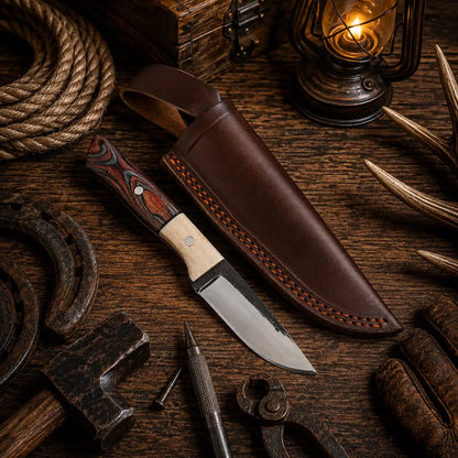Full Tang Drop Point 1095 High Carbon Steel Fixed Blade Outdoor Camping Hunting Knife