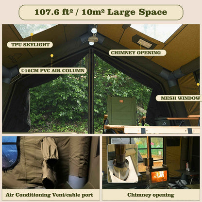 Coody 10 Forest Green Inflatable Tent House for Camping (2-4 person)